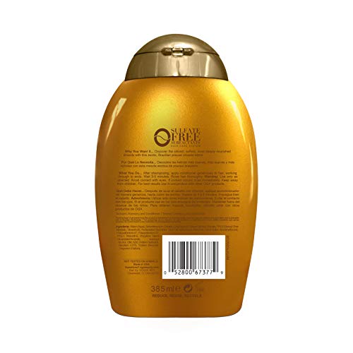 OGX Deeply Restoring + Pracaxi Recovery Oil AntiFrizz Conditioner with Murumuru Butter to Intensely Hydrate Curly Wavy Hair SulfateFree Surfactants for ColorTreated Hair, 13 Fl Oz